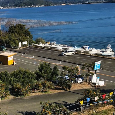 猪鼻湖を一望する最高のロケーションで、みかんの収穫・販売などのお手伝いをしてみませんか？宿泊はペンションです🏠